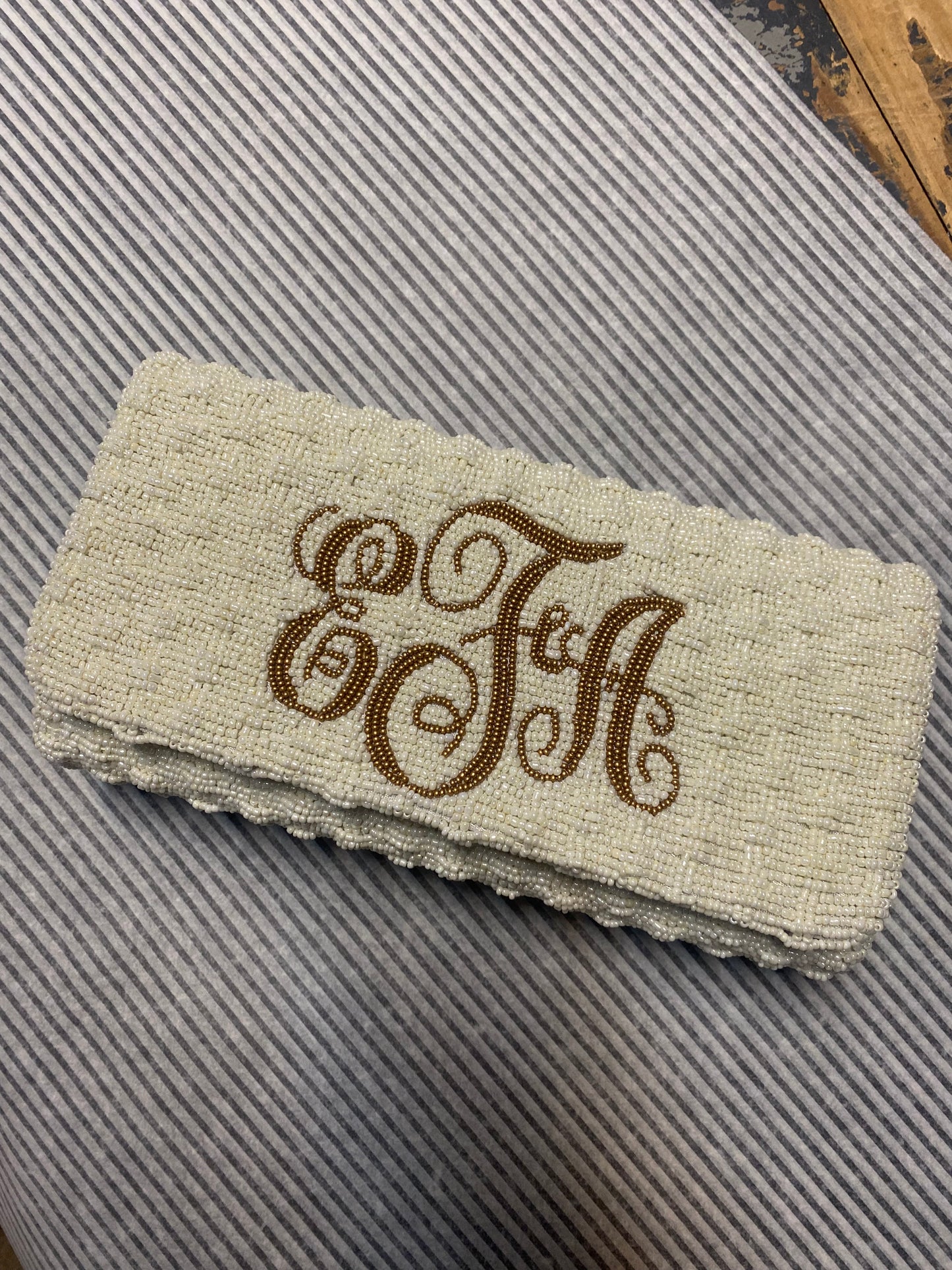 Beaded Basketweave Clutch