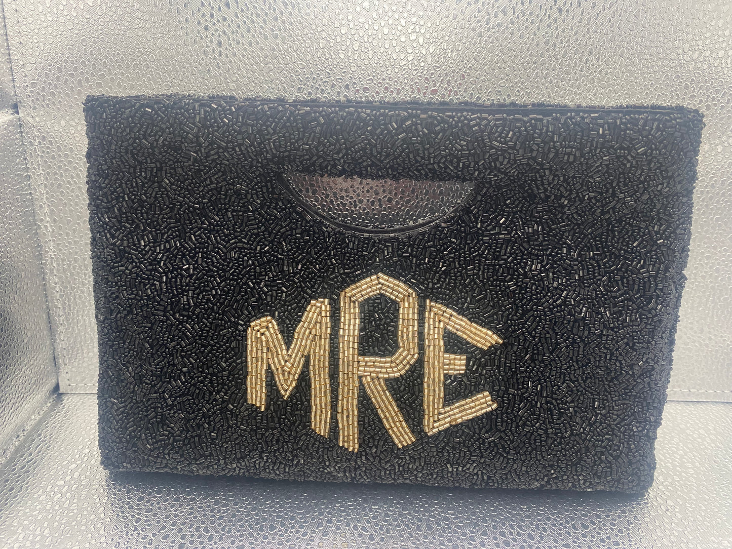 Solid Beaded Monogram Tote