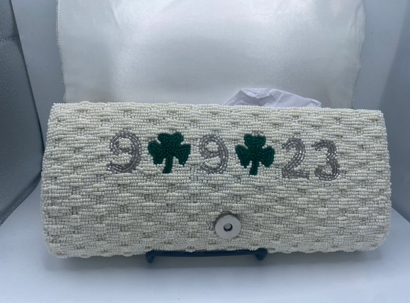 Beaded Basketweave Clutch